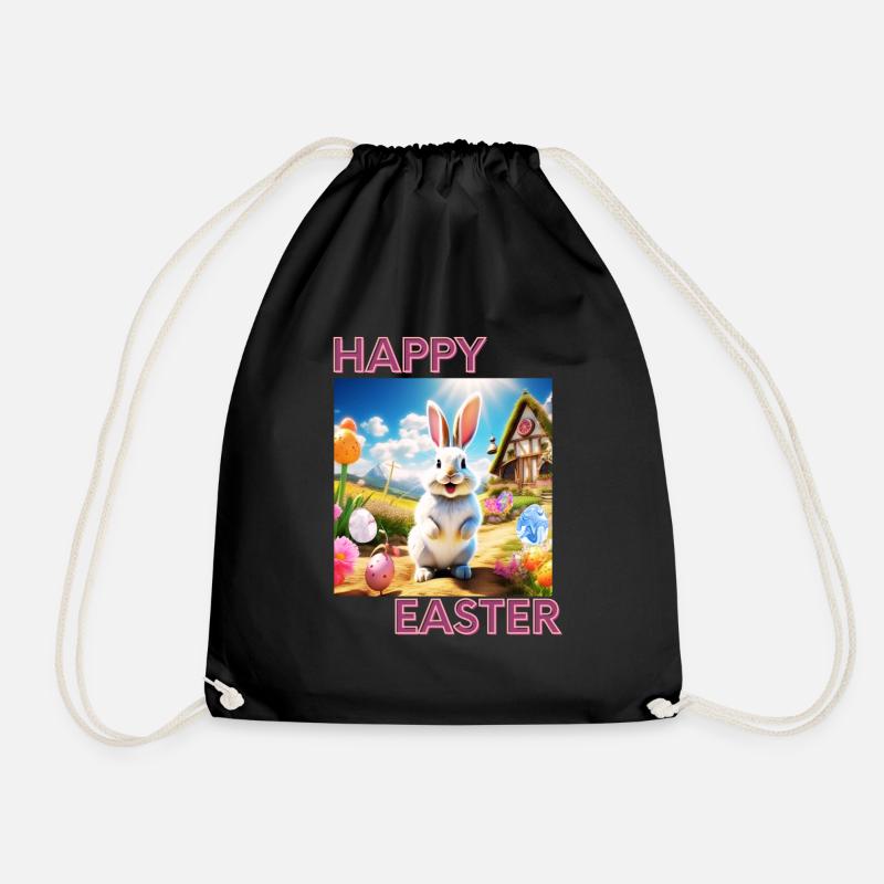 Frohe Ostern - Turnbeutel - Schwarz