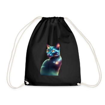 Fantastische Katze - Turnbeutel - Schwarz - Vorne