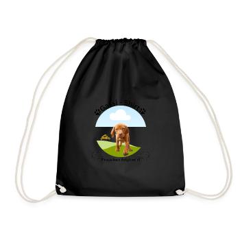 Hunde Shirt, Gassi, Vizsla, Trend, modern, Hund - Turnbeutel - Schwarz - Vorne
