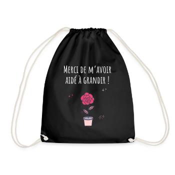 Merci de m’avoir aidé à grandir -cadeau nounou - Sac de sport léger - noir - Devant