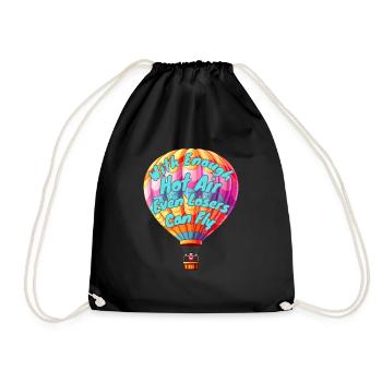 With Enough Hot Air Even Losers Can Fly - Drawstring Bag - black - Front