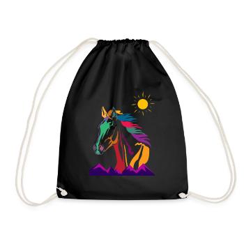 Cheval rétro - Sac de sport léger - noir - Devant
