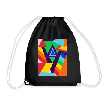 Rainbow Colours and shapes (Positive Designs) - Drawstring Bag - black - Front