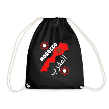 MOROCCAN DESIGN, moroccan flag, moroccan football - Sac de sport léger - noir - Devant