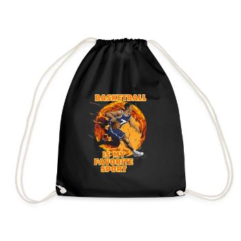 Basketball ist mein Lieblingssport - Turnbeutel - Schwarz - Vorne