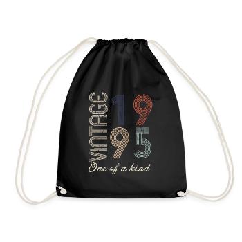 29. Geburtstag 1995 - Vintage Retro Geschenkidee - Turnbeutel - Schwarz - Vorne