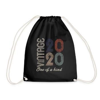 4th Anniversary 2020 - Vintage Retro Gift Idea - Drawstring Bag - black - Front