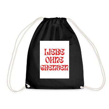 Liebe ohne Grenzen - Turnbeutel - Schwarz - Vorne