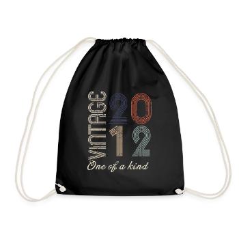 12th Anniversary 2012 - Vintage Retro Gift Idea - Drawstring Bag - black - Front