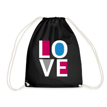 Love | Relationship, Romantic, Valentine's Day - Drawstring Bag - black - Front