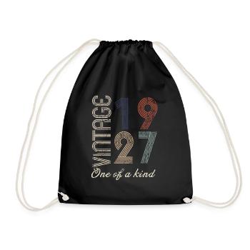 97th Birthday 1927 - Vintage Retro Gift Idea - Drawstring Bag - black - Front