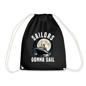 Sailors going to Sail Cruise Ship Vacation Group - Drawstring Bag - black - Front