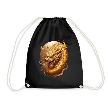 Golden Dragon - Drawstring Bag - black - Front