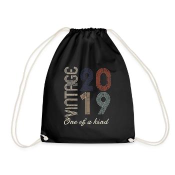 5th Anniversary 2019 - Vintage Retro Gift Idea - Drawstring Bag - black - Front