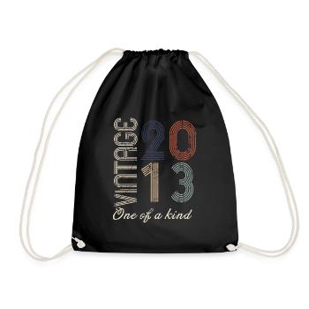 11th Anniversary 2013 - Vintage Retro Gift Idea - Drawstring Bag - black - Front