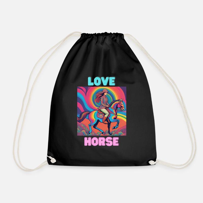 Horse Love - Turnbeutel - Schwarz