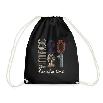3rd Anniversary 2021 - Vintage Retro Gift Idea - Drawstring Bag - black - Front