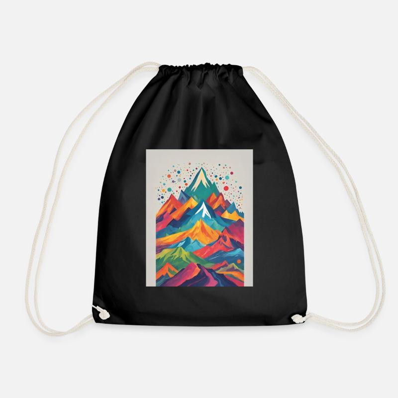 Mountains colorful - Drawstring Bag - black