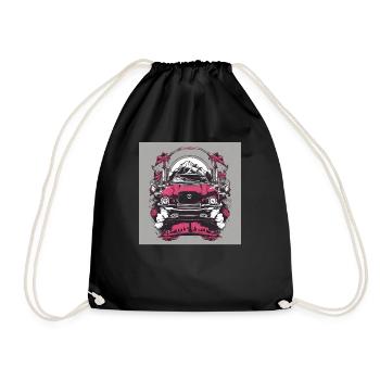 Voiture rose - Sac de sport léger - noir - Devant