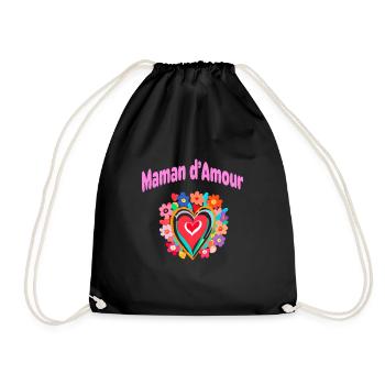 Maman d Amour message d'amour rose pour les mères - Sac de sport léger - noir - Devant