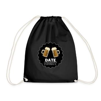 Beer glasses toast party - Drawstring Bag - black - Front