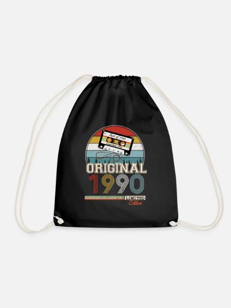 Elegantes Retro-Geschenk: 1990er Jahre Vintage - Turnbeutel - Schwarz