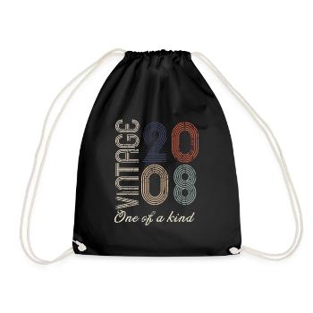16e anniversaire 2008 - idée cadeau rétro Vintage - Sac de sport léger - noir - Devant