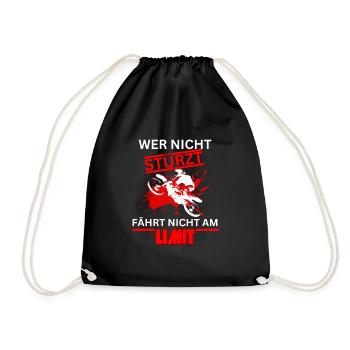 If you don't crash, you don't ride at the limit - Motorcycle - Drawstring Bag - black - Front