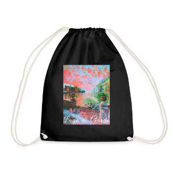 Lago di garda,Lac de Garde,lac,paysage - Sac de sport léger - noir - Devant