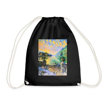 Lago di garda,Lac de Garde,lac,paysage - Sac de sport léger - noir - Devant