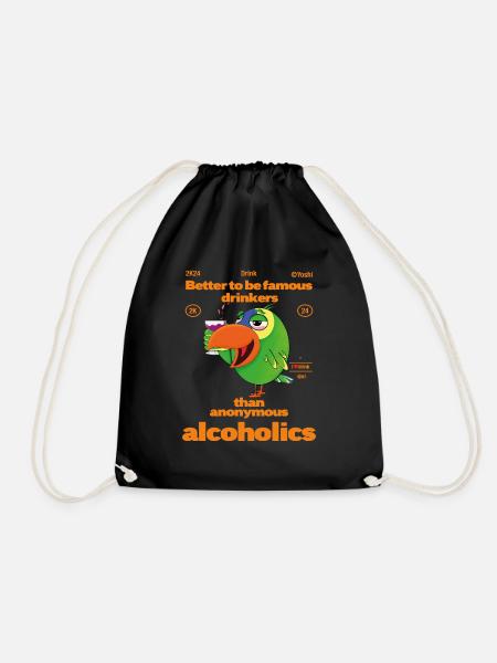 Alkoholischer Amazonas-Papagei - Turnbeutel - Schwarz