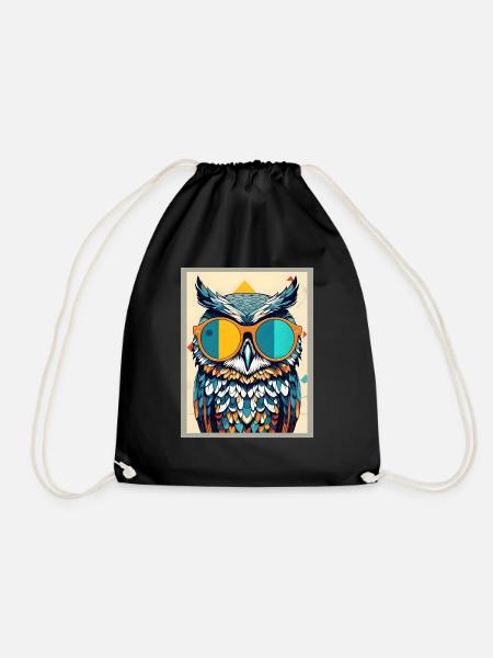 Cool Owl - Turnbeutel - Schwarz