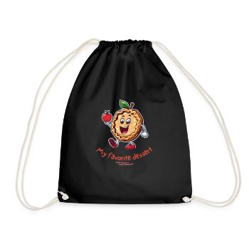Dessert fourré en forme de tarte aux pommes - Sac de sport léger - noir - Devant