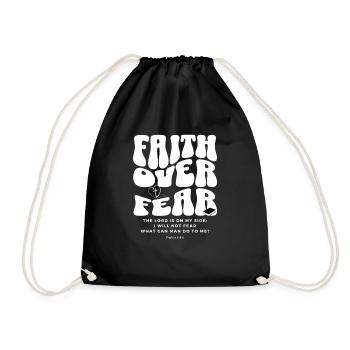 La foi plutôt que la peur. Conception de vêtements chrétiens. - Sac de sport léger - noir - Devant