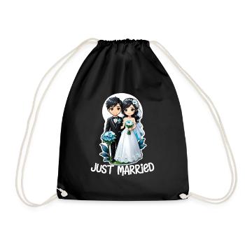 just married - pour mariage - Sac de sport léger - noir - Devant