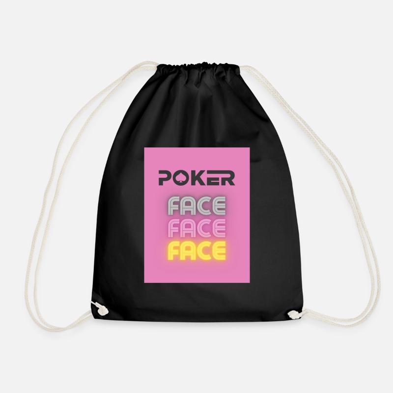 Poker Face - Turnbeutel - Schwarz