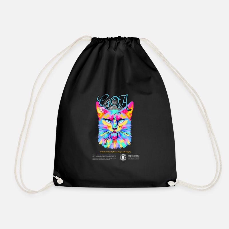 Goa Cat: LSD Adventure T-Shirt - Drawstring Bag - black