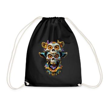 Animal skull totem - Drawstring Bag - black - Front