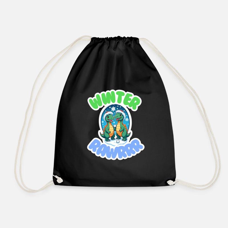 WINTER RAWRRR - Drawstring Bag - black