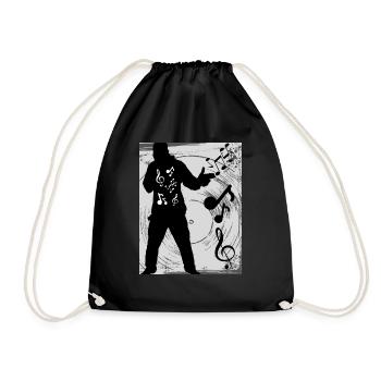 Love of Music Sheet Music - Drawstring Bag - black - Front