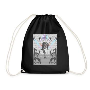 Love of Music Microphone - Drawstring Bag - black - Front