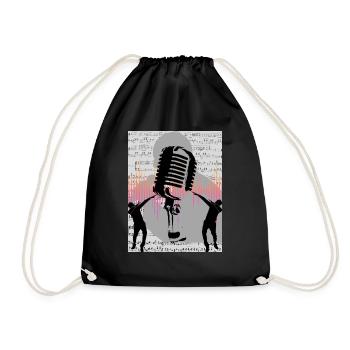 Liebe zur Musik Sänger - Turnbeutel - Schwarz - Vorne