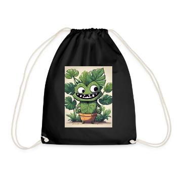 Monastera Blumentopf Buddy - Turnbeutel - Schwarz - Vorne
