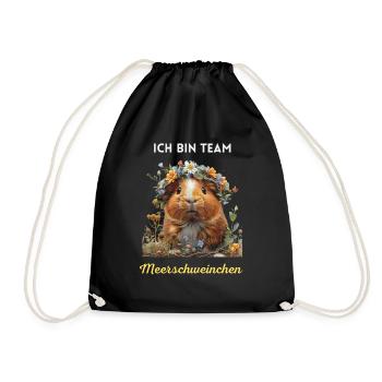 Guinea Pig Cute Motif Team Fan - Drawstring Bag - black - Front