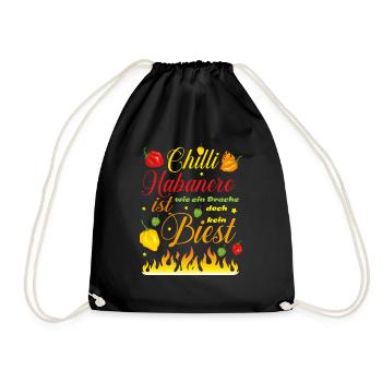 Chilli Habanero ist wie ein Drache doch kein Biest - Turnbeutel - Schwarz - Vorne
