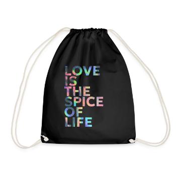 LOVE IS THE SPICE OF LIFE - Drawstring Bag - black - Front