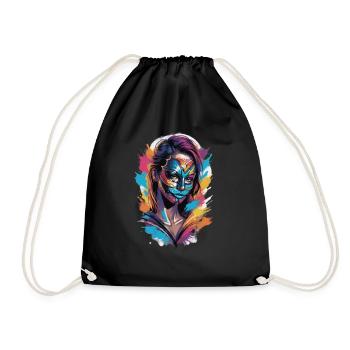 Voilée de couleurs en couleur : la personne qui porte le masque - Sac de sport léger - noir - Devant