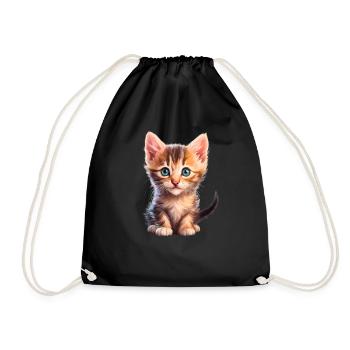 Cute kitten - Drawstring Bag - black - Front