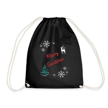 Merry Christmas - Turnbeutel - Schwarz - Vorne