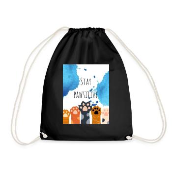 Colorful Design Art Motif with Funny Saying - Drawstring Bag - black - Front